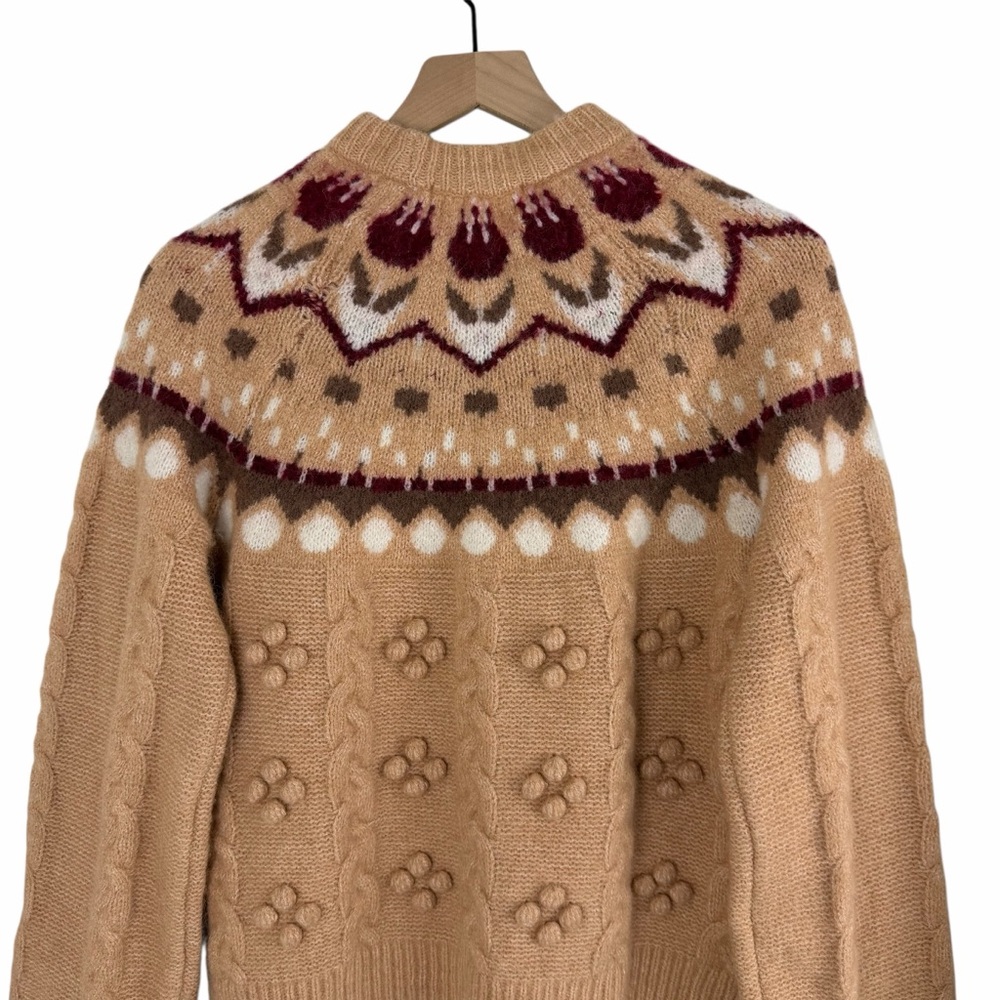 Scotch & Soda Tulip Fairisle Crewneck Sweater Beige Size Medium - Picture 7 of 10